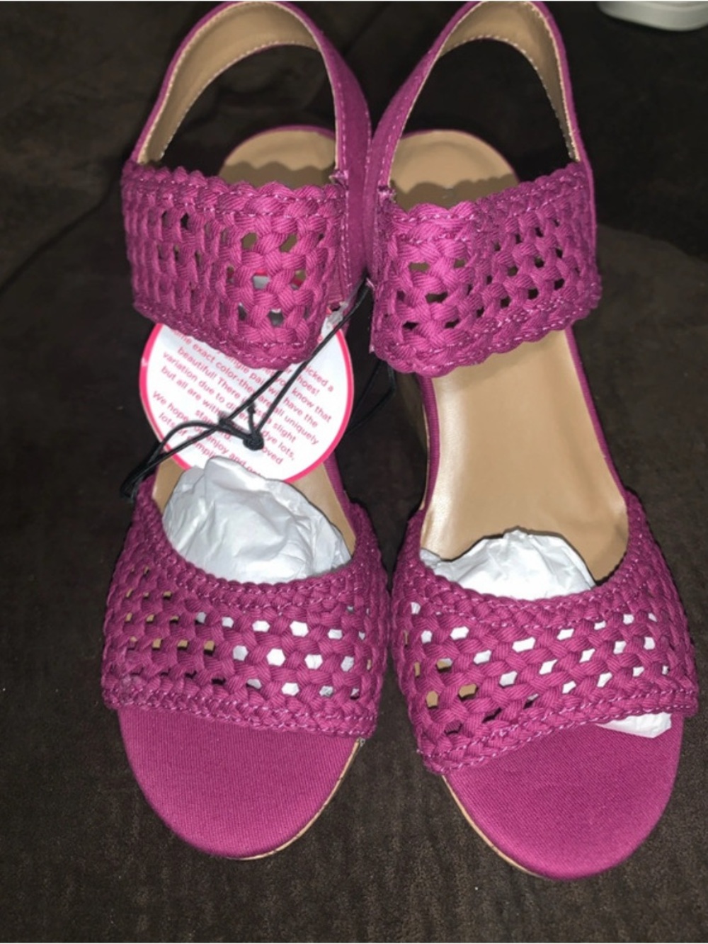 NWT Women’s Magenta Woven Open-Toe Sandals